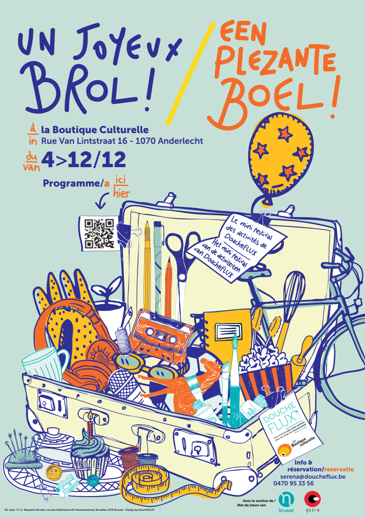 affiche du mini festival des activités de DoucheFLUX du 4 au 12 décembre 2025